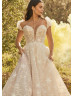 Ivory Star Lace Tulle Wedding Dress With Detachable Sleeves